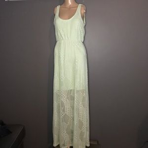 Mint Green Lace Maxi Dress Size Small